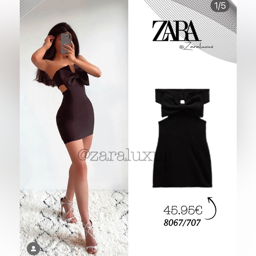Zara Black Tied Mini Dress